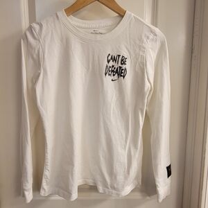 Nike White Long Sleeve Tee with Graphic Print
